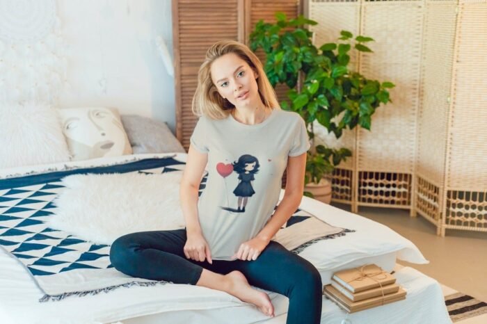 Valentine’s Day , Balloon and girl T shirt - Image 1
