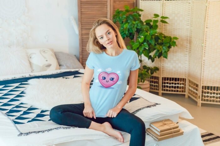 Valentine’s Day , Cute heart print T shirt - Image 1